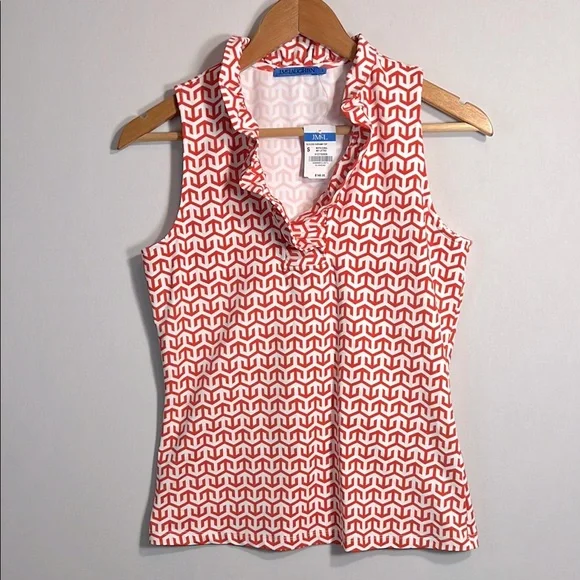 Haut Femme JMcGlaughlin Taille S - Manches 3/4, Motif Chaînes, Neuf Avec étiquettes, Polyvalent